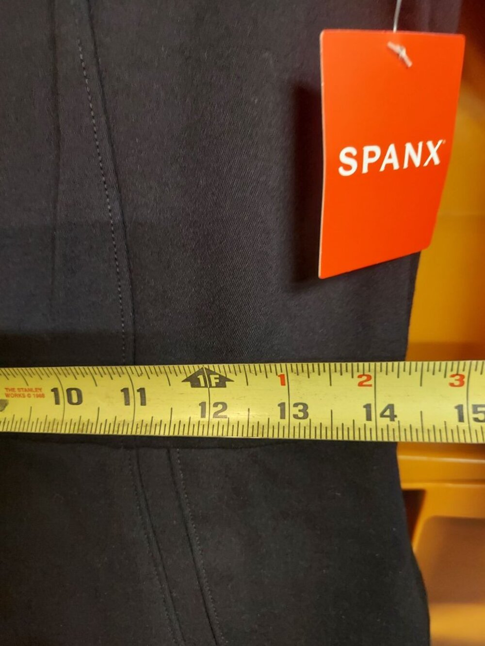 Spanx Black Perfect Shift Dress S/P 3/4 Sleeve Zip Back Classic Fit - Picture 7 of 9